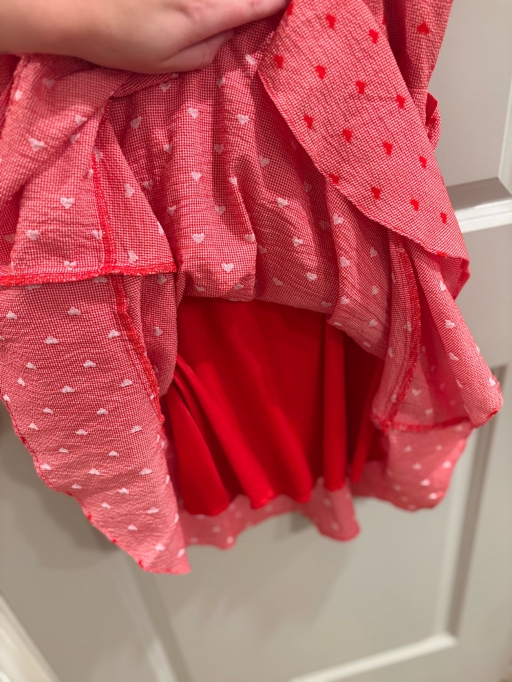 Altar'd State Red Hearts Gingham Mini Dress Coquette Soft Girl Women’s L - Picture 9 of 13